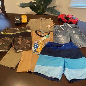 Boy size 6 Clothing Bundle - Khakis, Jean Shorts, Swim Suits, Surf T-Shirt